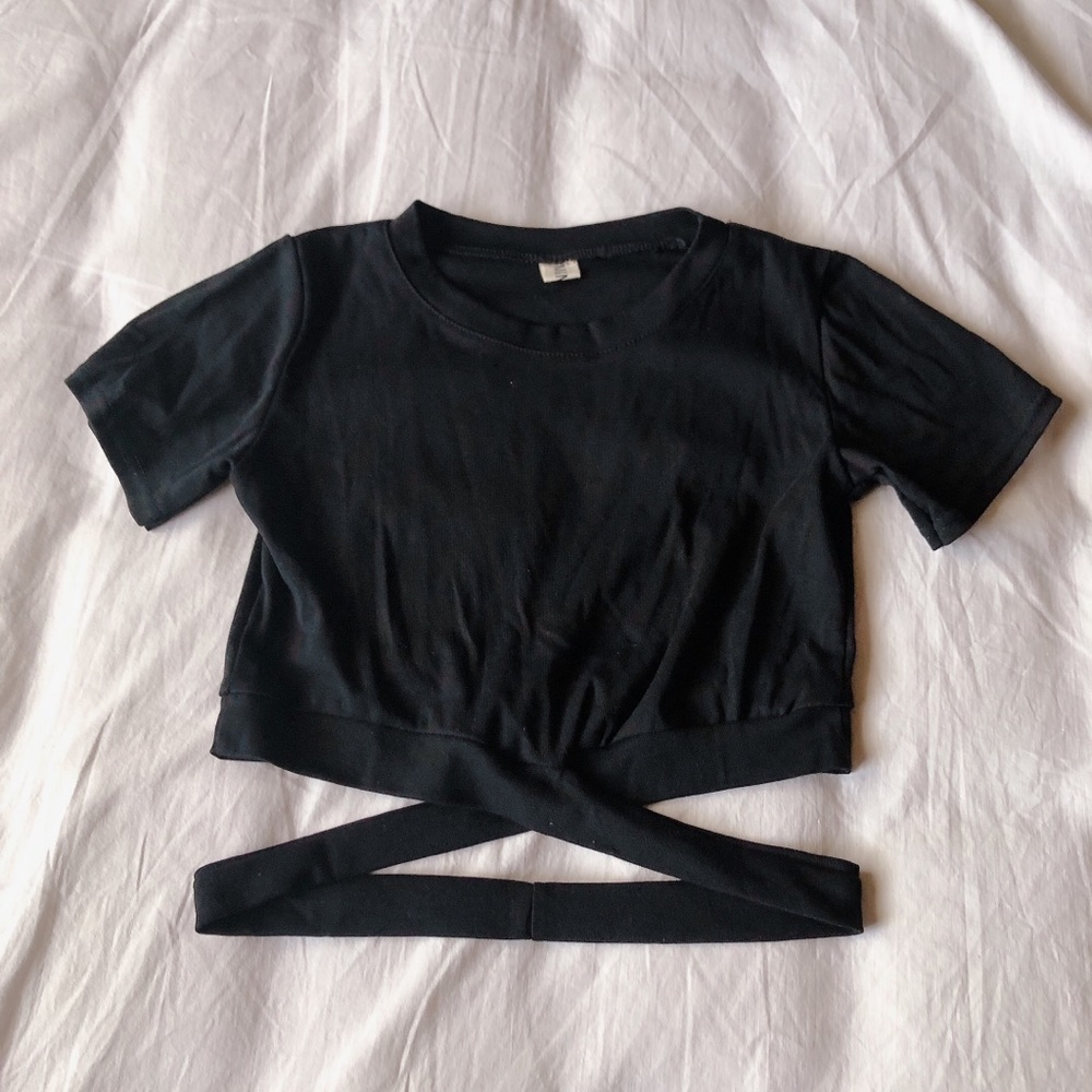 Black Cutout Crop Top